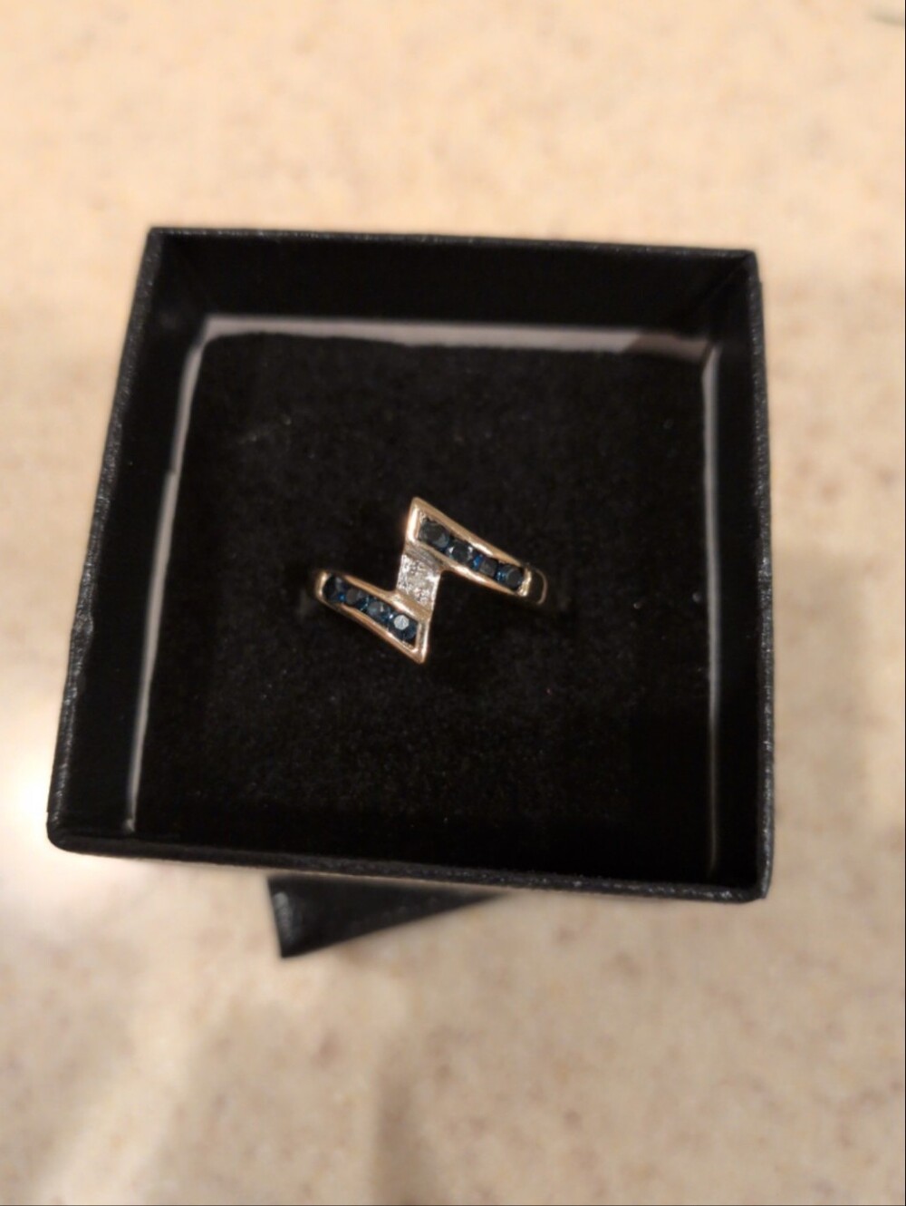 Sapphire And Diamond 10k Ring, Size 5